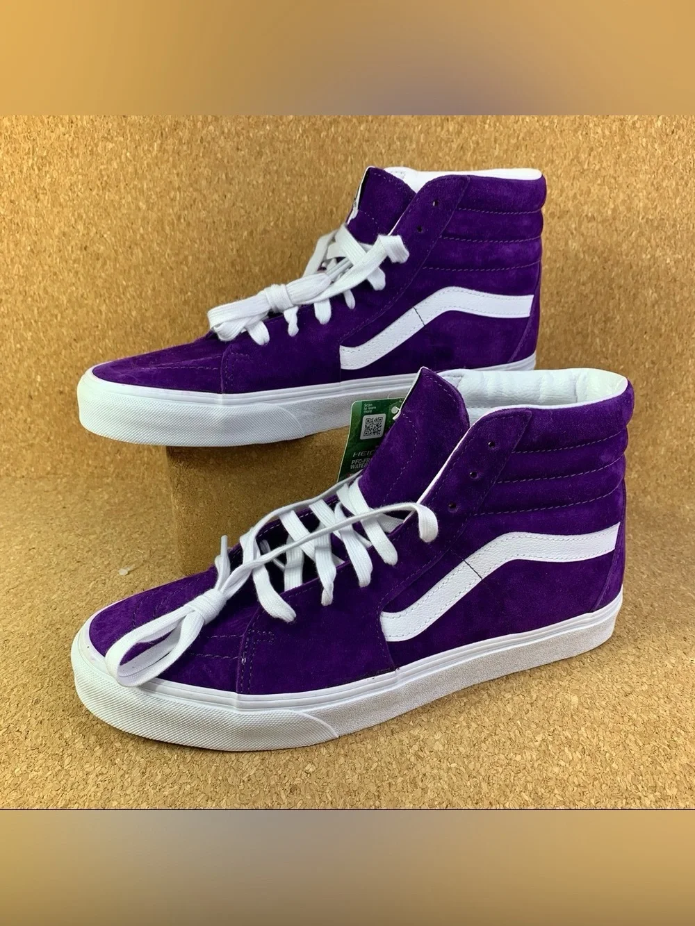 Vans Purple Suede Sk8-Hi Sneakers with White Stripe